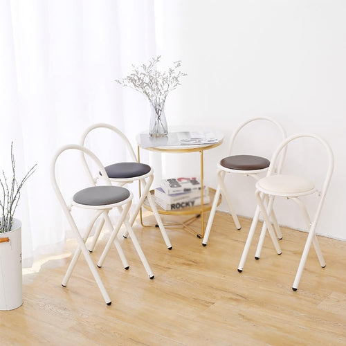 18 Inch Black Folding Bar Stool with Cushion M6138