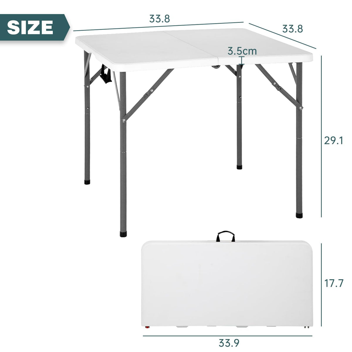 34" White Folding Plastic Table G9151