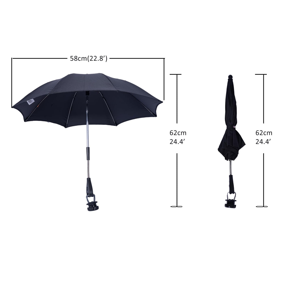 Black Pink 23 Inch Umbrella A6050