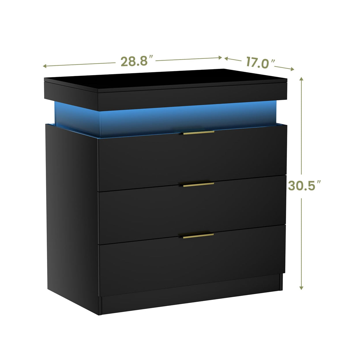 LED Smart Nightstand with Charging Station & RGB Lights Q55417