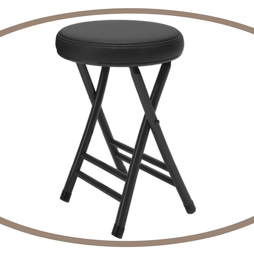 Black 18 Inch Folding Padded Stool M48528
