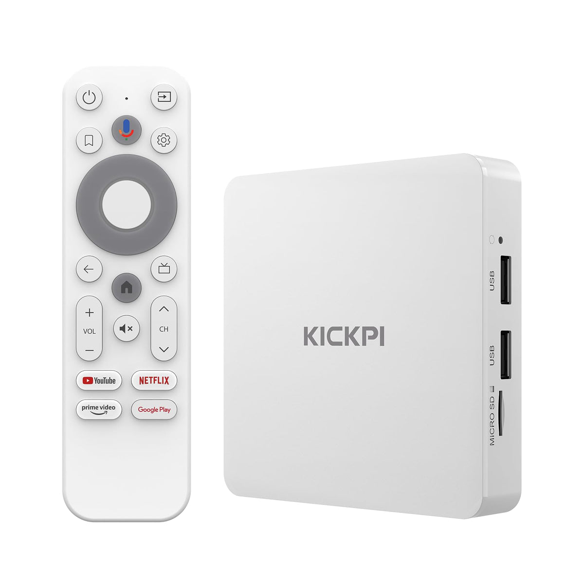 Android TV Box 4K Streaming Device 2GB RAM 16GB ROM White O610