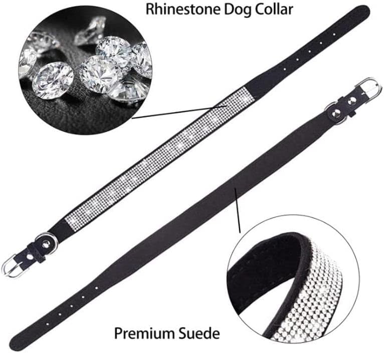 Small Dog Collar with Rhinestone Crystal (XXS, Pink) B332
