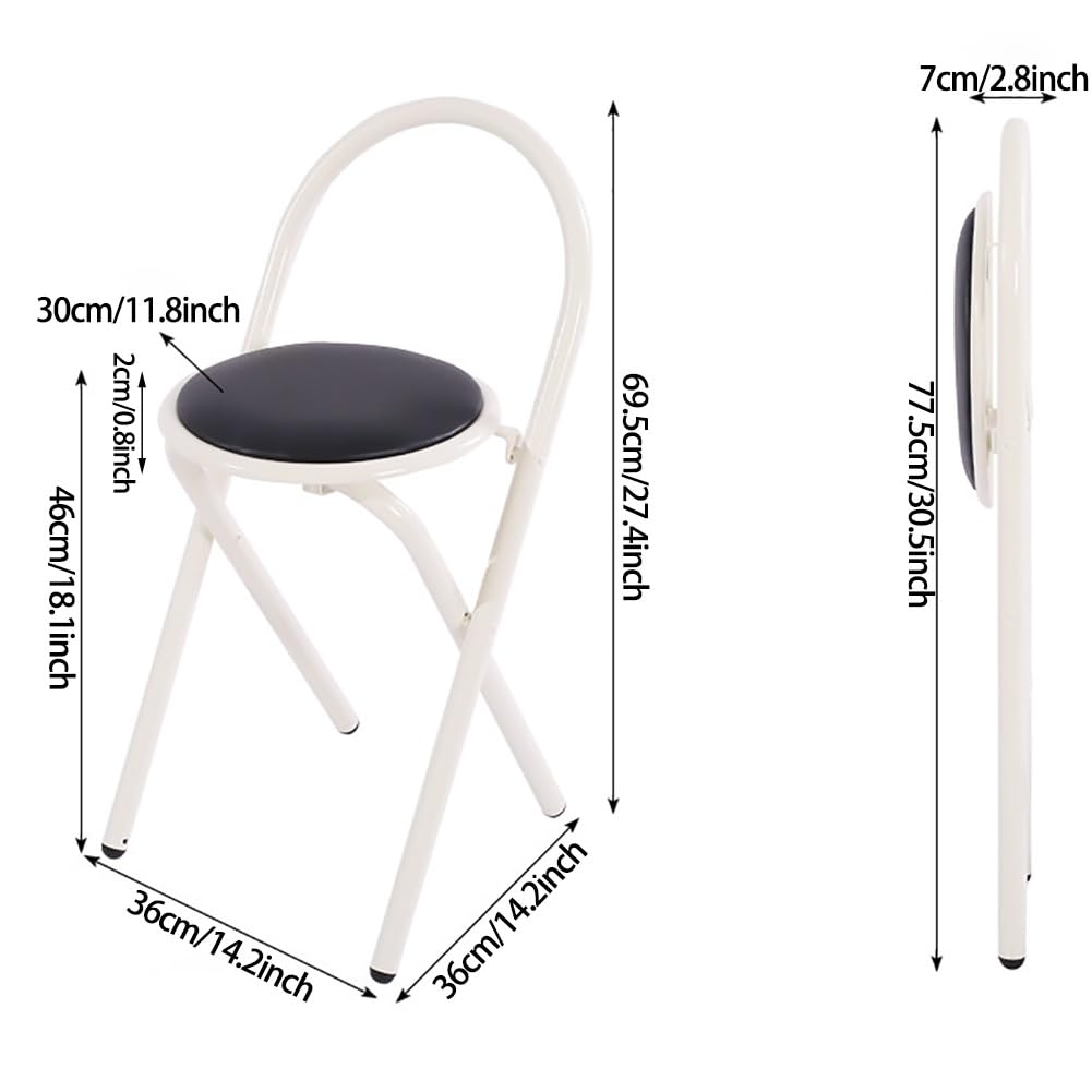 18 Inch Black Folding Bar Stool with Cushion M6138