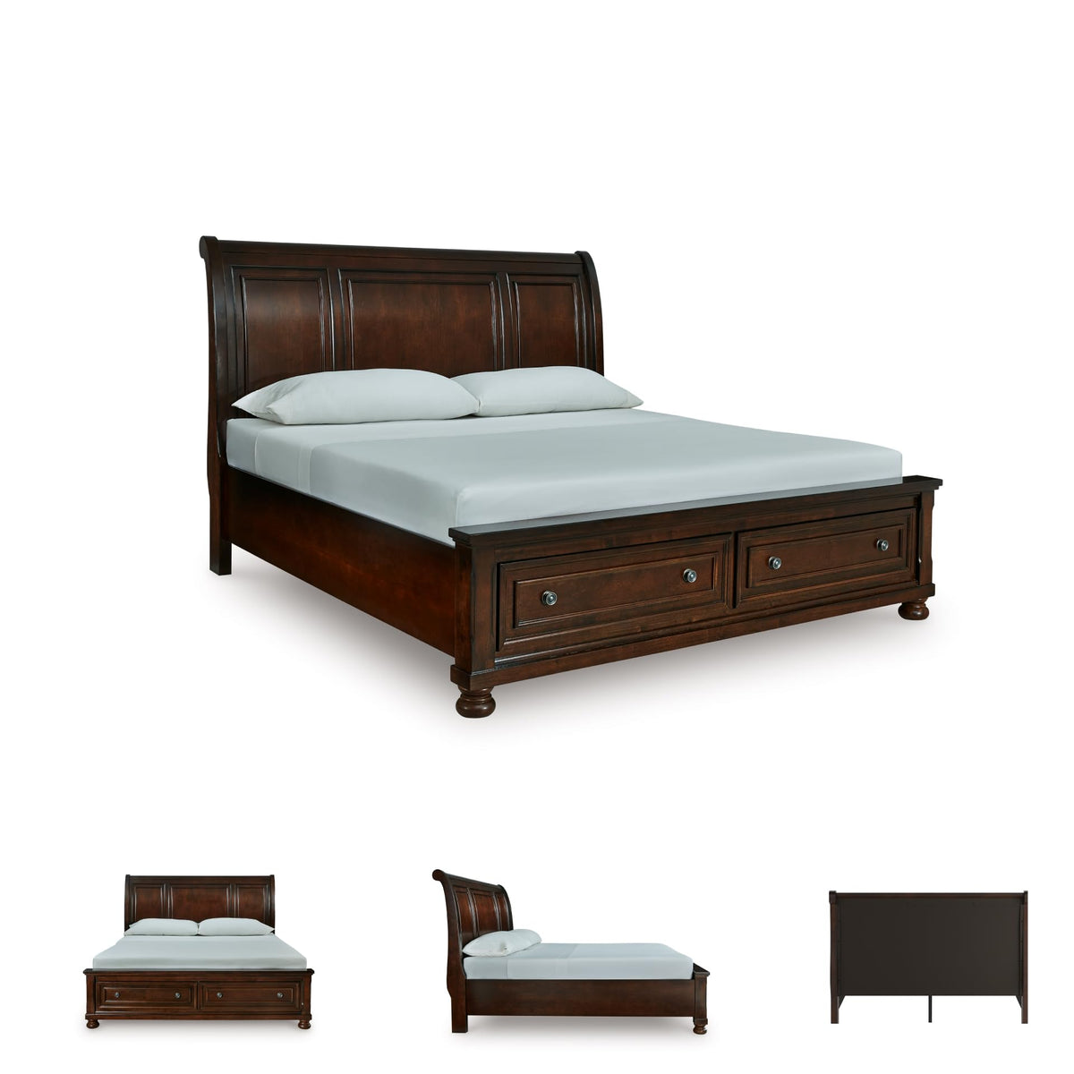 Cal King Sleigh Bed Frame with Storage M458557
