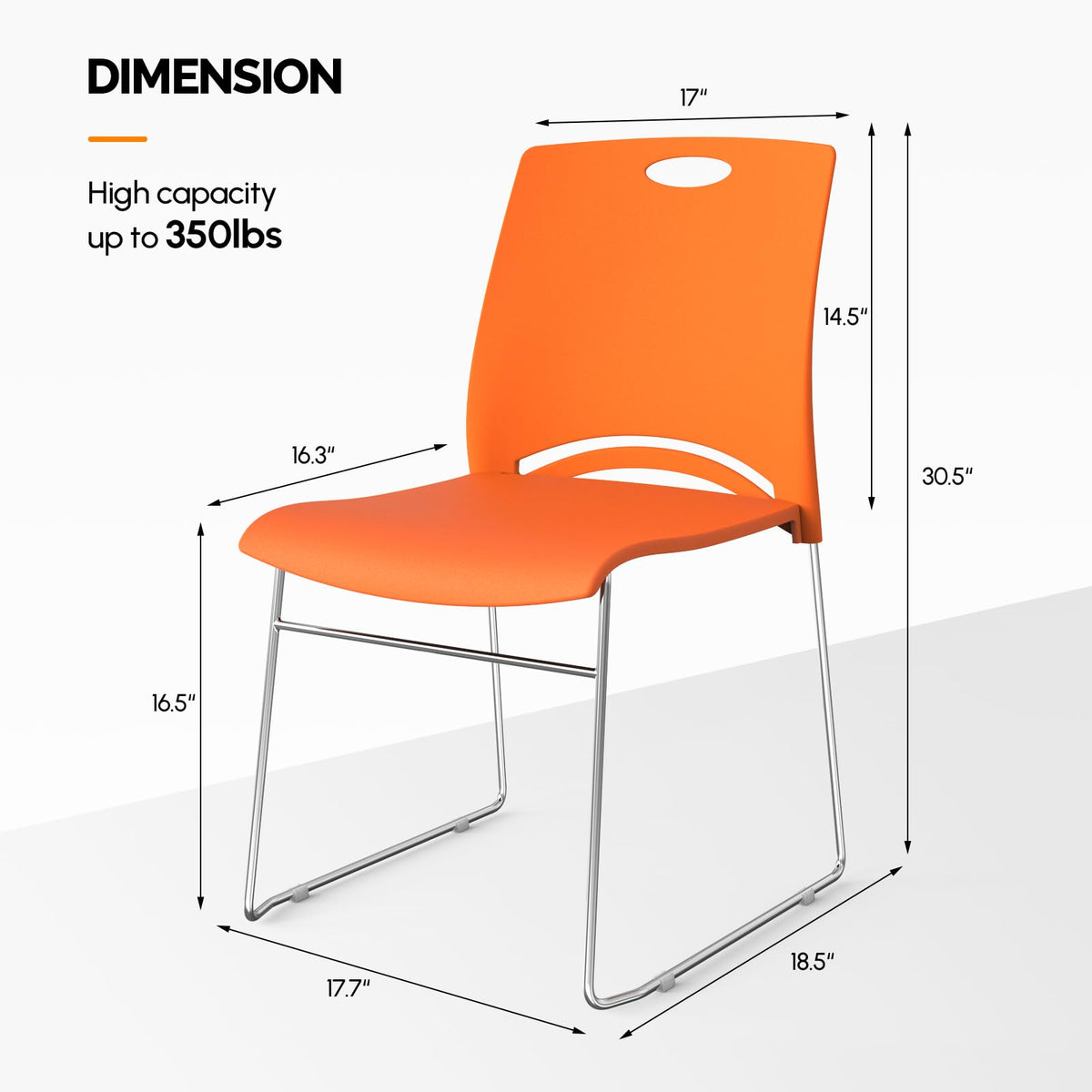 Orange Stacking Chairs Set of 4 M94658