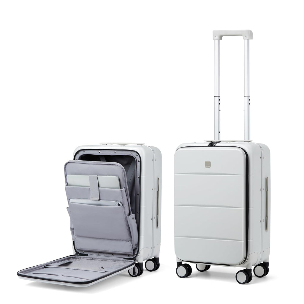 Smoke White 20 Inch Hard Shell Carry On Luggage K4296