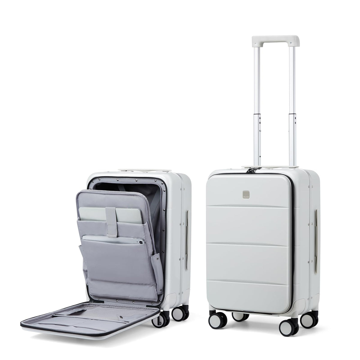 Smoke White 20 Inch Hard Shell Carry On Luggage K4296