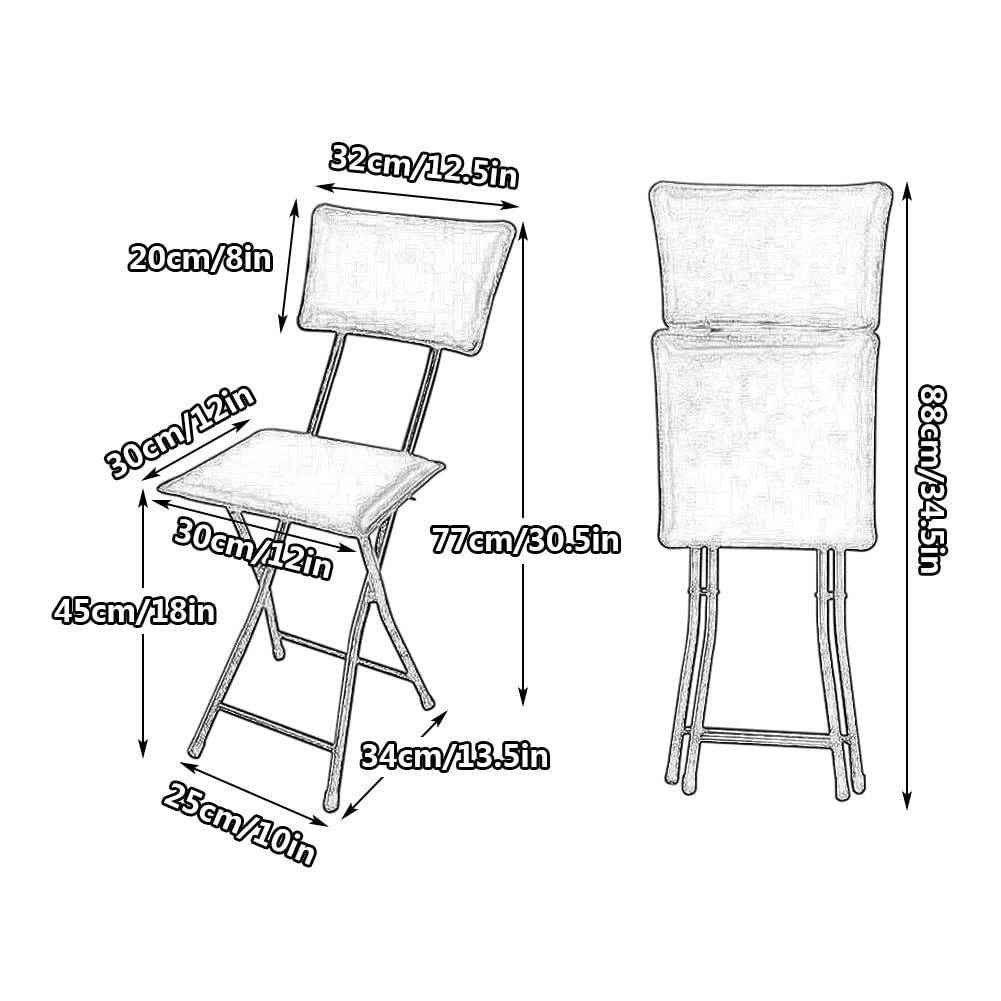 Foldable Counter Height Stool with Backrest N654