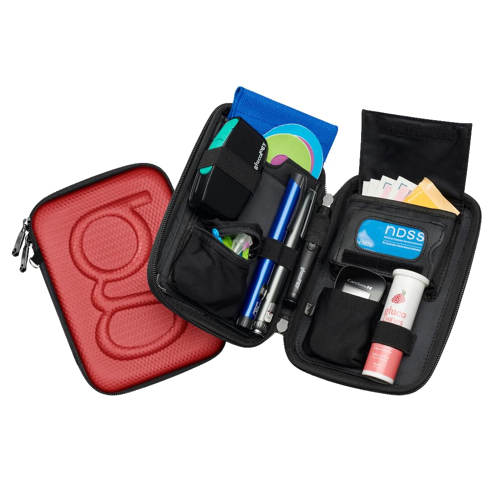 Red Hard Shell Diabetes Travel Case J181