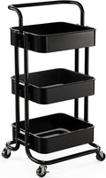 3 Tier Rolling Cart with Handle & 2 Lockable Wheels L776294