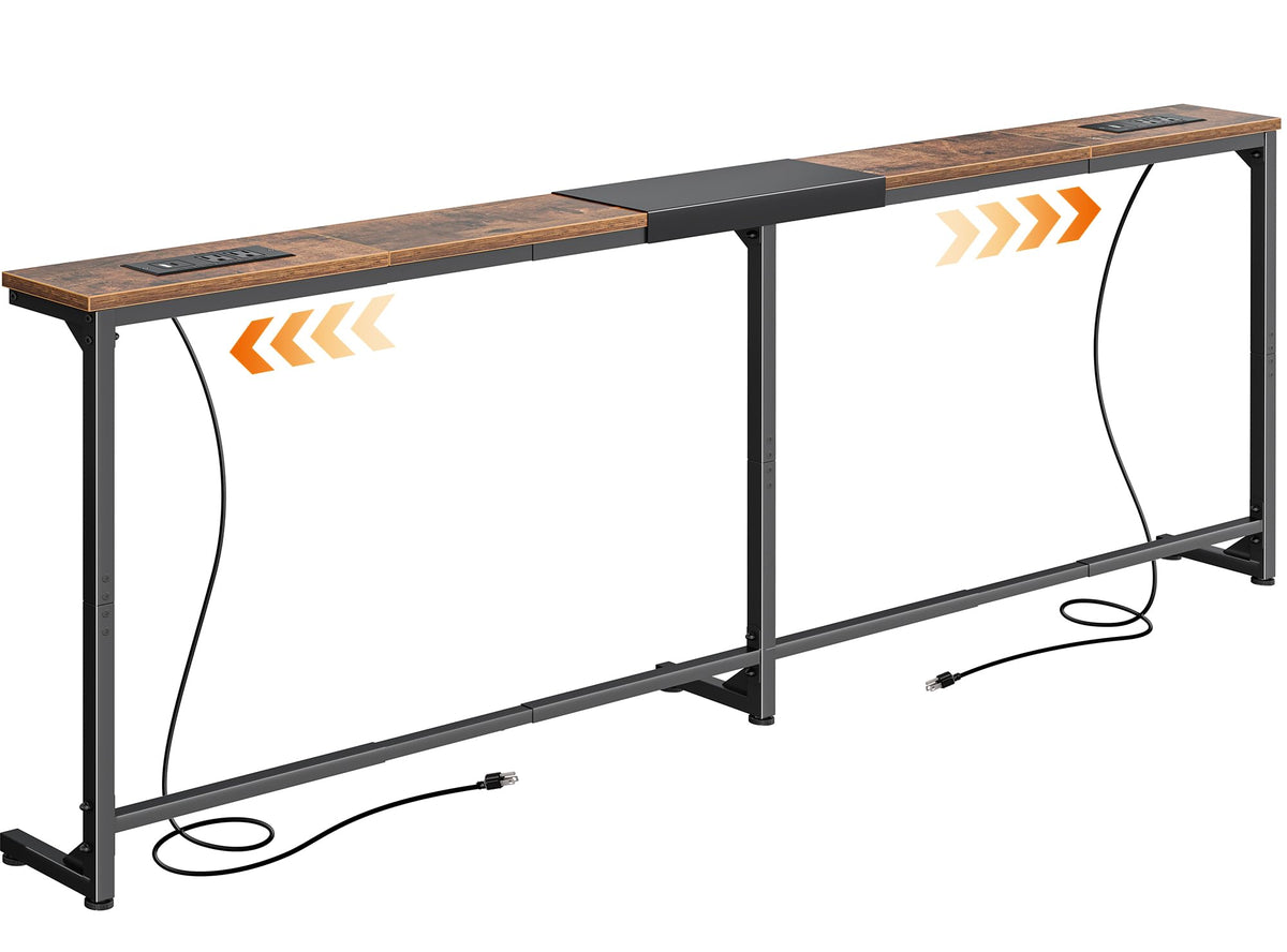 Extendable Behind Couch Table with Outlets L55127