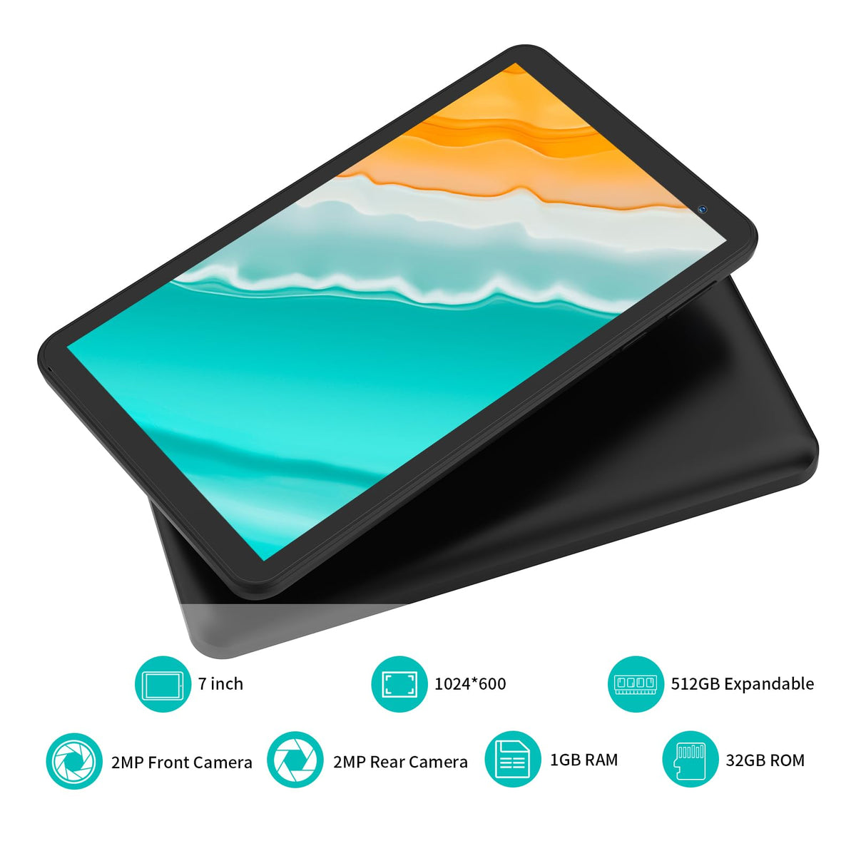 Android 7 inch Tablet 32GB ROM 2GB RAM HD Touchscreen Dual Camera V969053