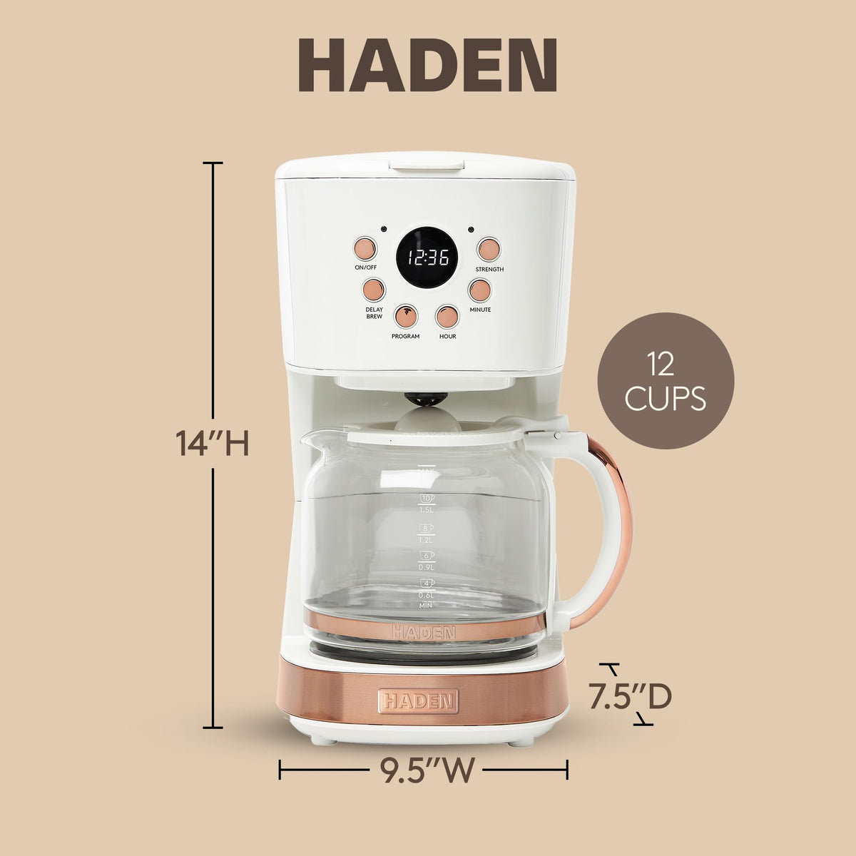 12 Cup Programmable Drip Coffee Maker H833