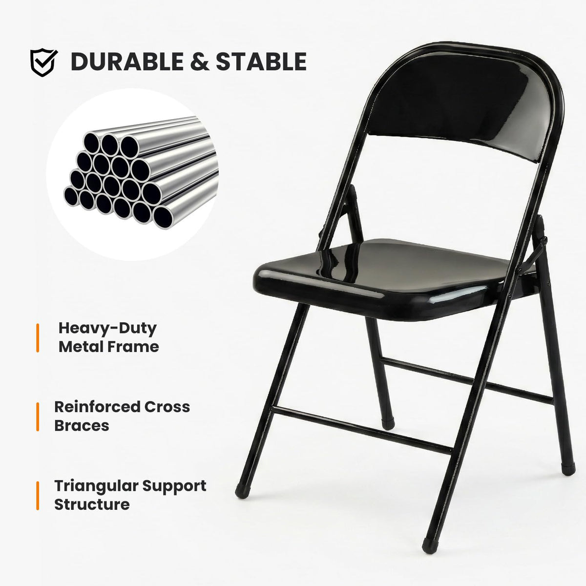 10 Pack Black Metal Folding Chairs R99022