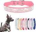 Small Dog Collar with Rhinestone Crystal (XXS, Pink) B332
