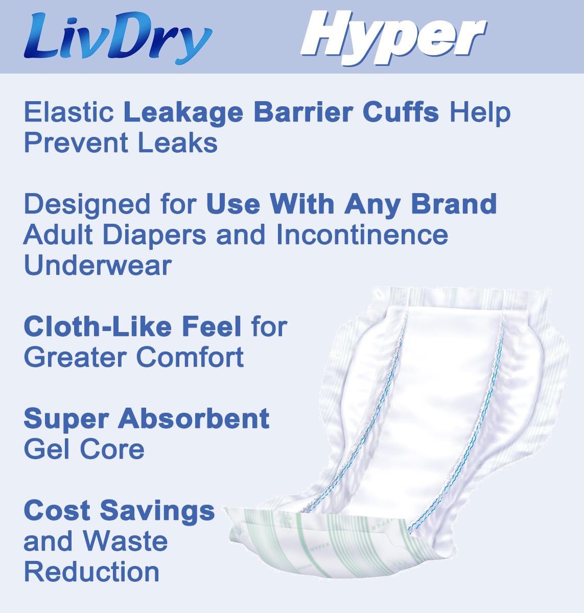 High Absorbency Incontinence Pad Insert 30 Count L638718