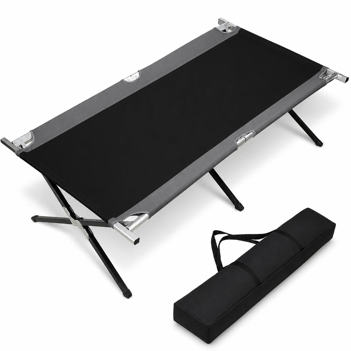 42" Extra Wide Heavy Duty Folding Cot Bed with Carry Bag O5956