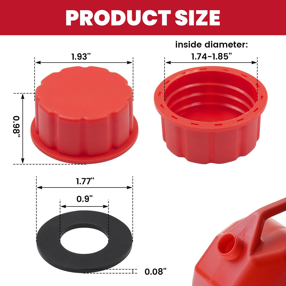 6 Pack Replacement Gas Can Caps L4015