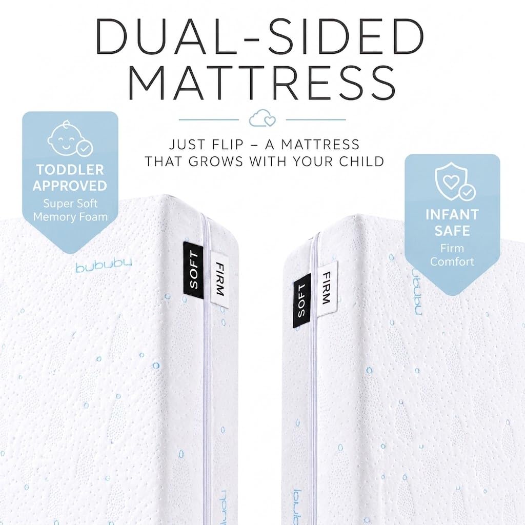52x27.5x6 Dual-Sided Gel Memory Foam Crib Mattress P6308