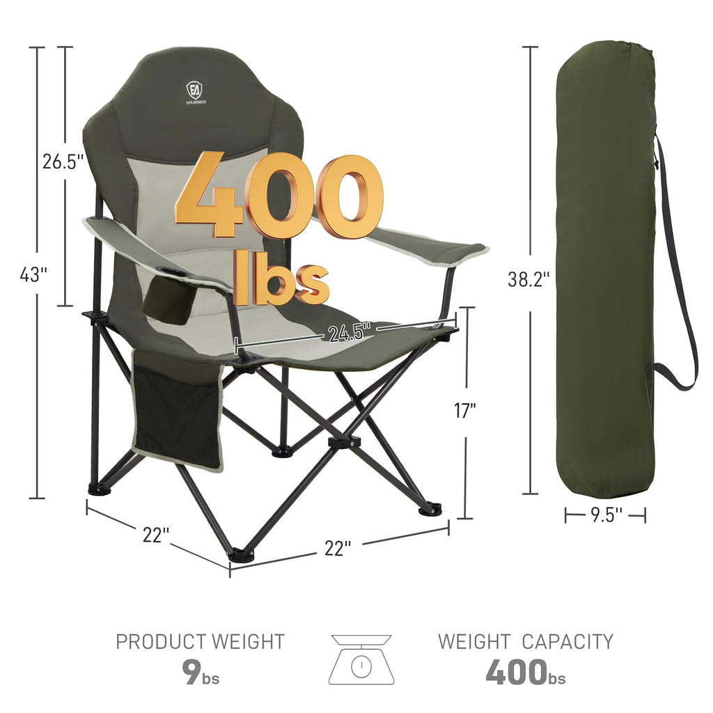 Folding Camping Chairs 2 Pack Green I18724