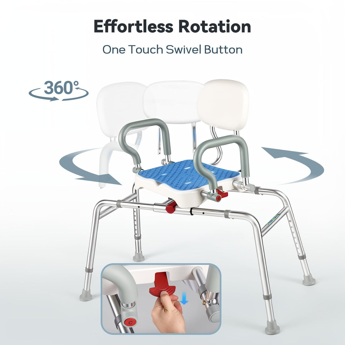Sliding Shower Chair with Swivel Seat W334