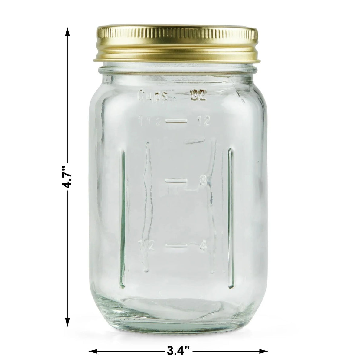16 oz Pint Glass Mason Jars with Lids 12pk S91355