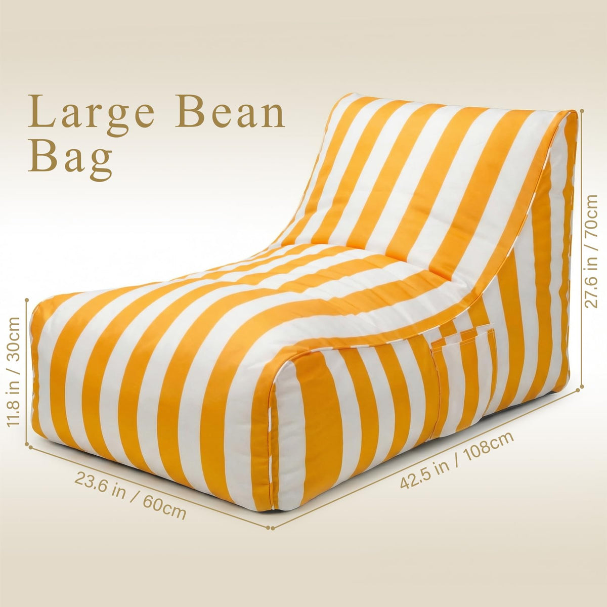 Yellow Memory Foam Bean Bag Chair U726