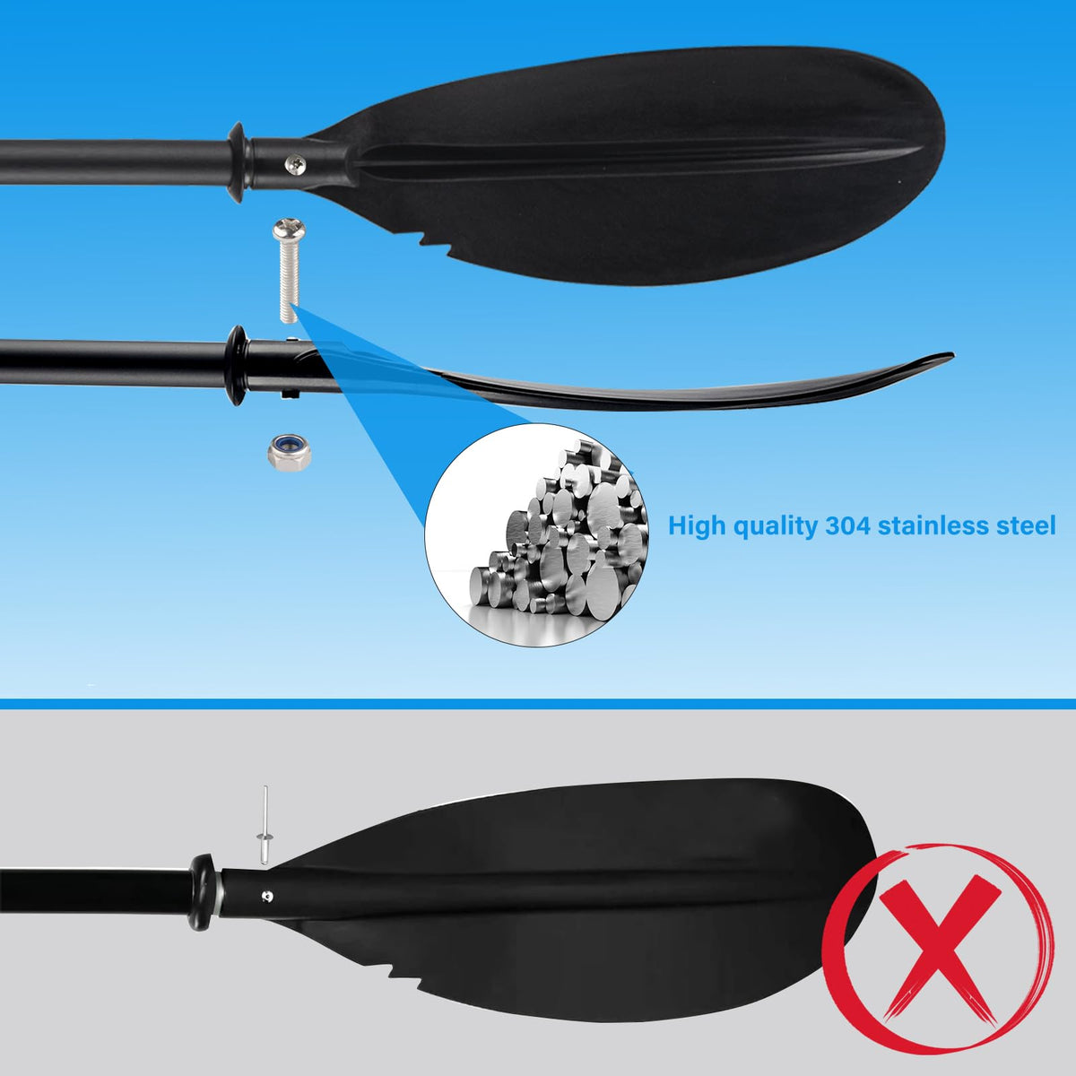 Adjustable Kayak Paddle with Paddle Leash V1107