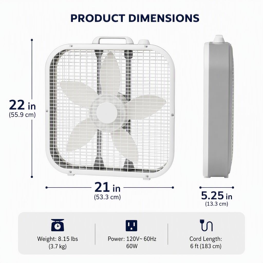 20 Inch 3 Speed Square Cooling Fan R594