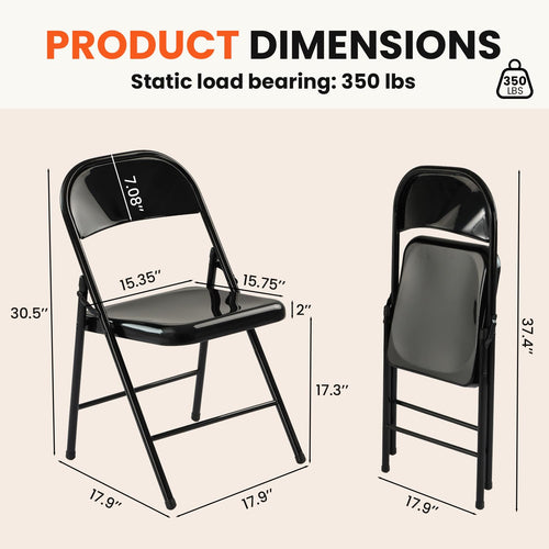 10 Pack Black Metal Folding Chairs R99022