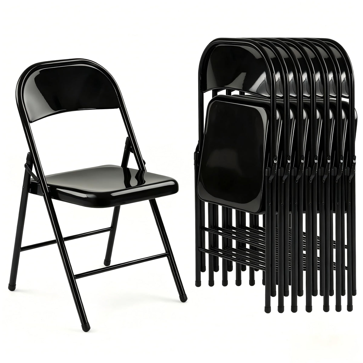10 Pack Black Metal Folding Chairs R99022