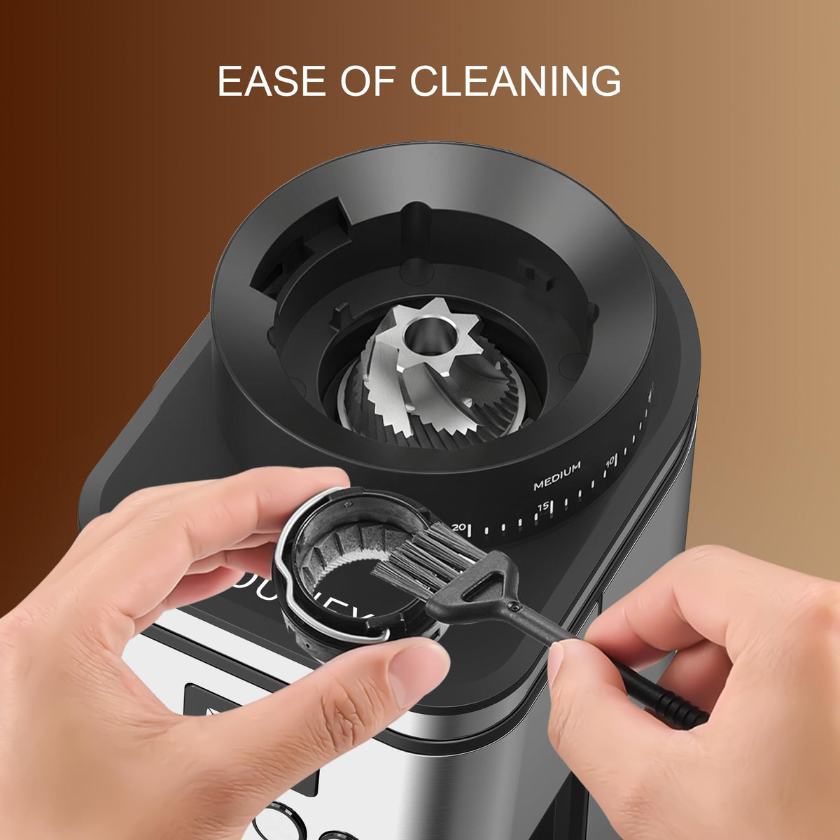 Electric Stainless Steel Conical Burr Coffee Grinder with 30 Grind Settings X187