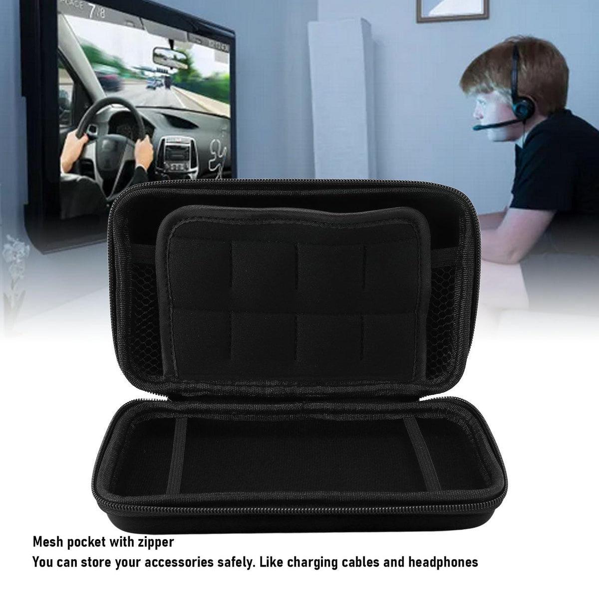 Black Hard Shell Carrying Case with 8 Game Slot D1149