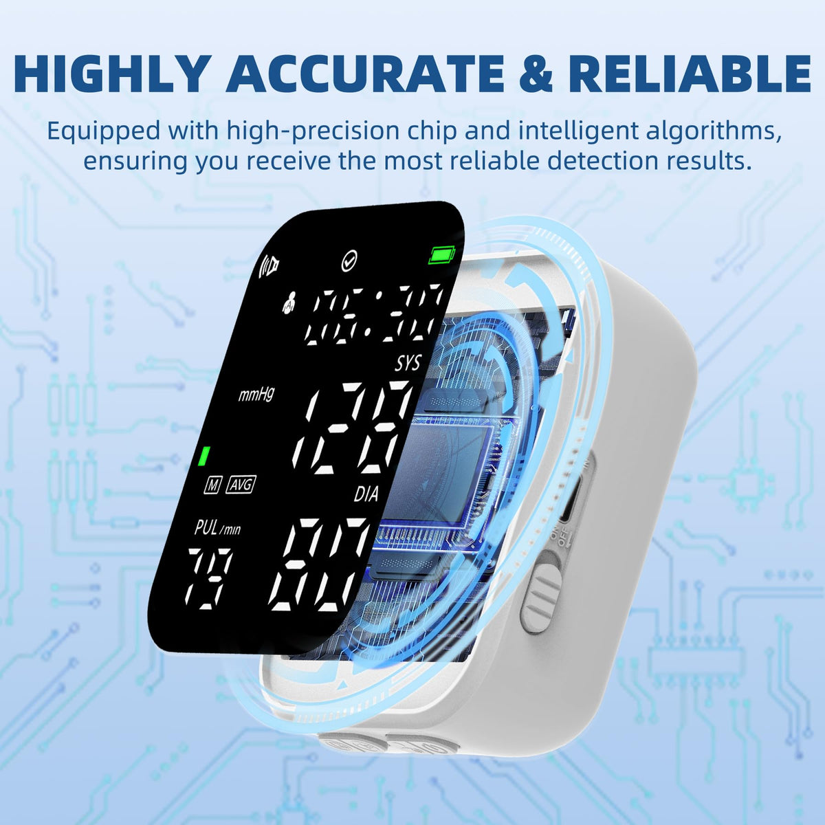 Black Digital Rechargeable Wrist Blood Pressure Monitor U88330