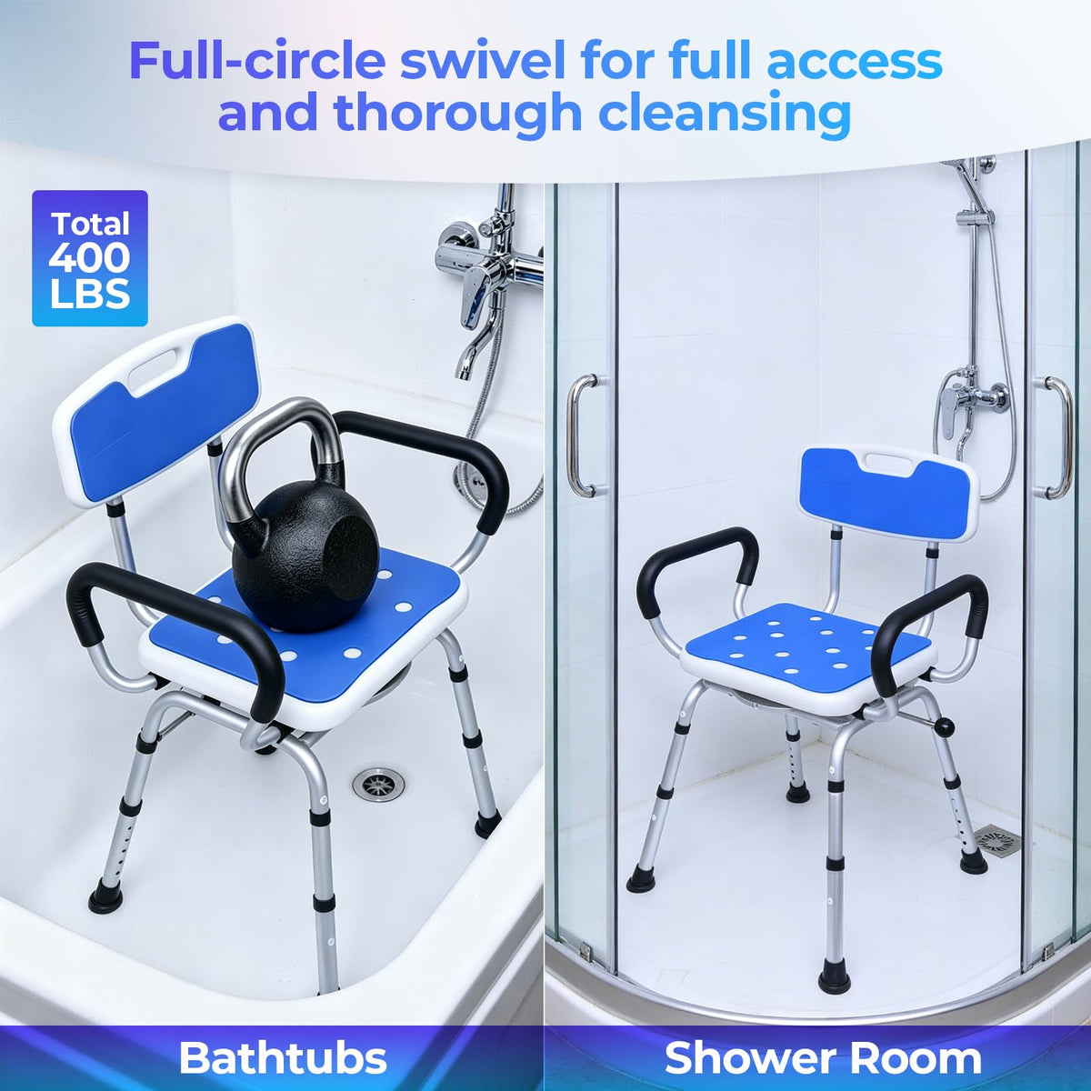Swivel Shower Chair with Arms and Back O502672