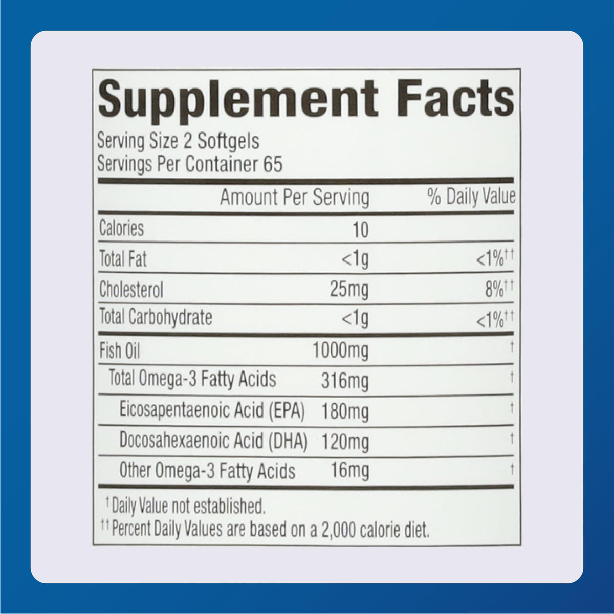 Fish Oil 500mg Softgels Omega-3 Dietary Supplement 130 Count D4749