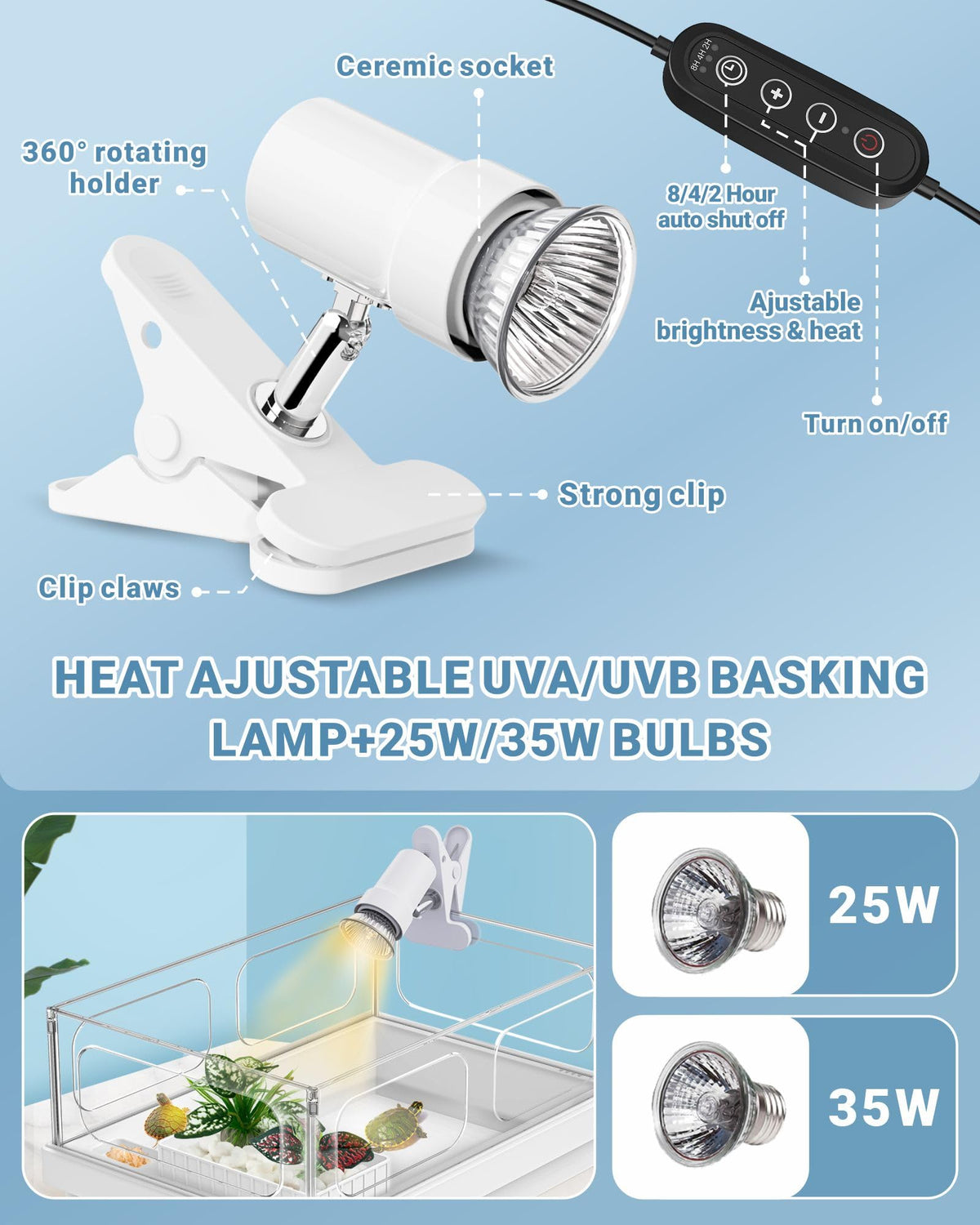 Small Turtle Tank Kit with Adjustable Lamp and Filter F86790