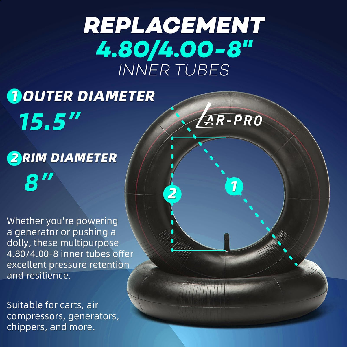 4.80/4.00-8" Heavy Duty Inner Tube with TR-13 Straight Valve Stem (1-Pack) X816746