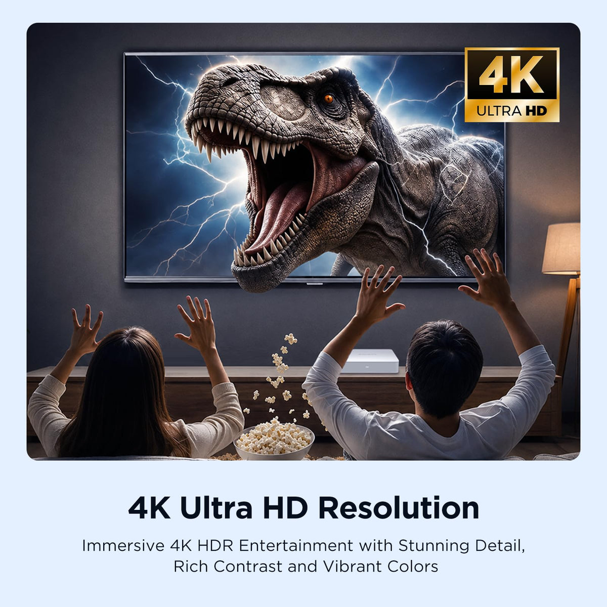 Android TV Box 4K Streaming Device 2GB RAM 16GB ROM White O610