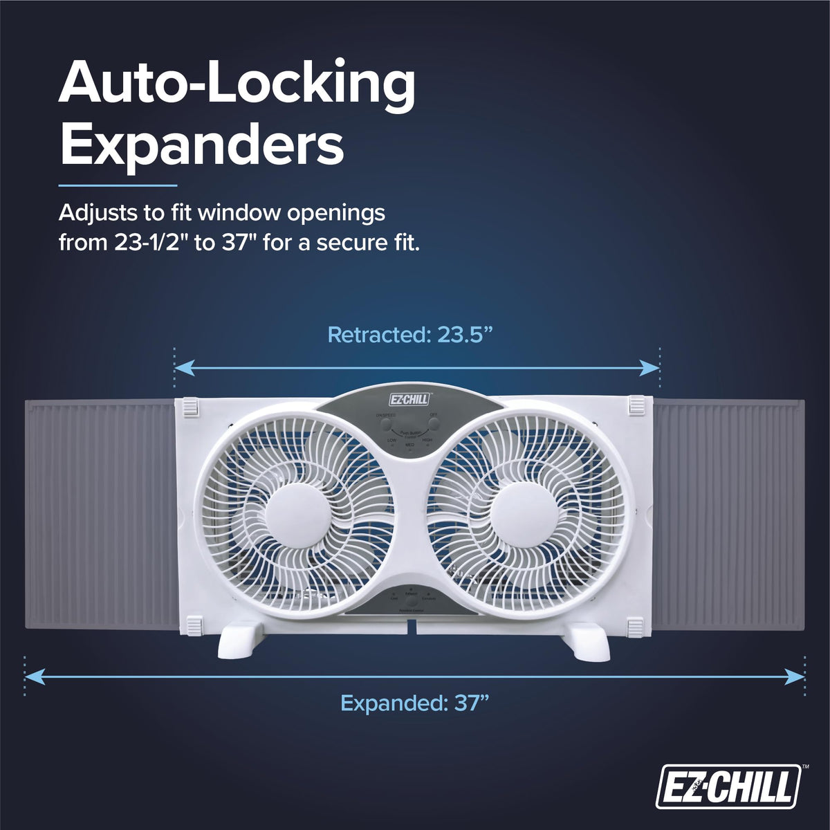 9” Window Fan with Remote Control, 3 Speed Dual Fans, White X922