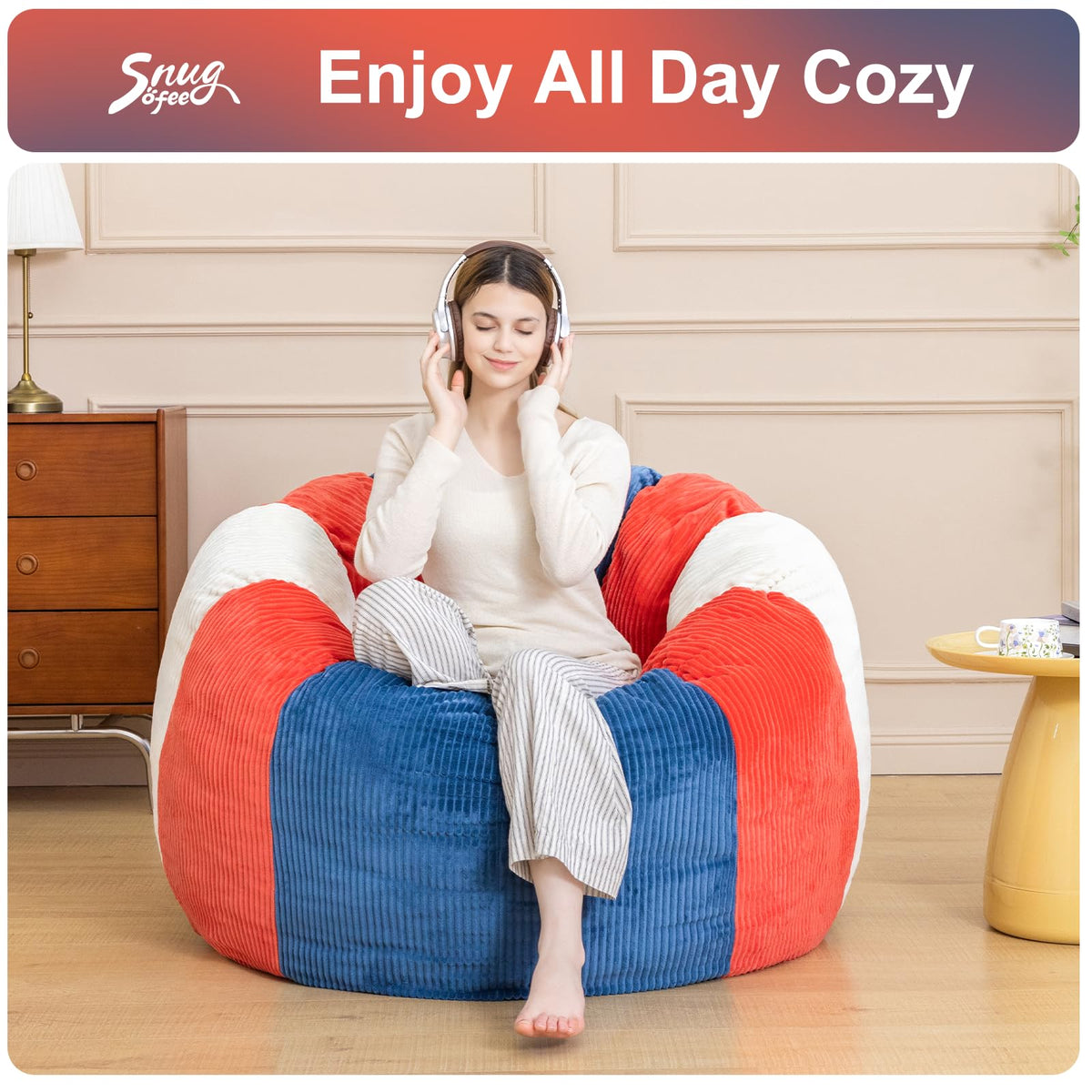 Shredded Foam Bean Bag Chair with Arms F230