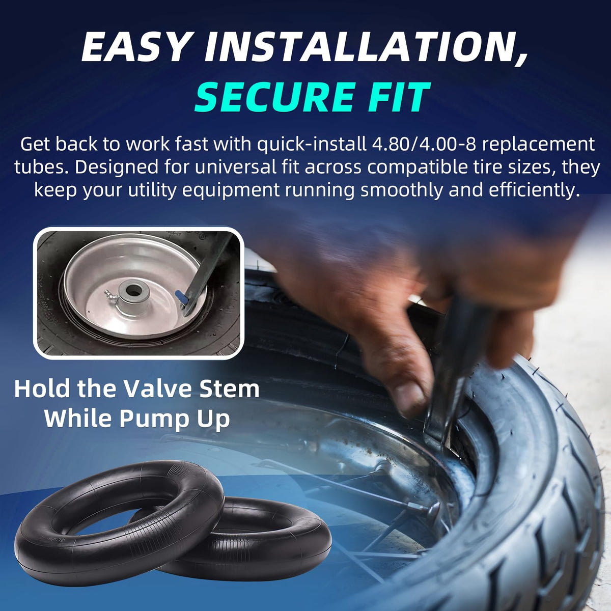 4.80/4.00-8" Heavy Duty Inner Tube with TR-13 Straight Valve Stem (1-Pack) X816746