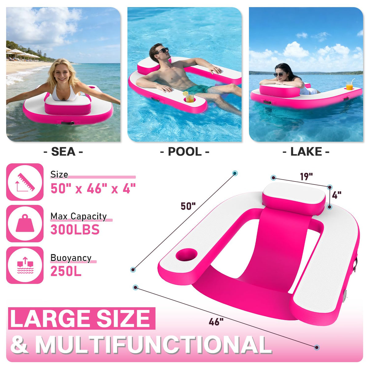 Pool Floats with Cup Holder & Headrest H373439