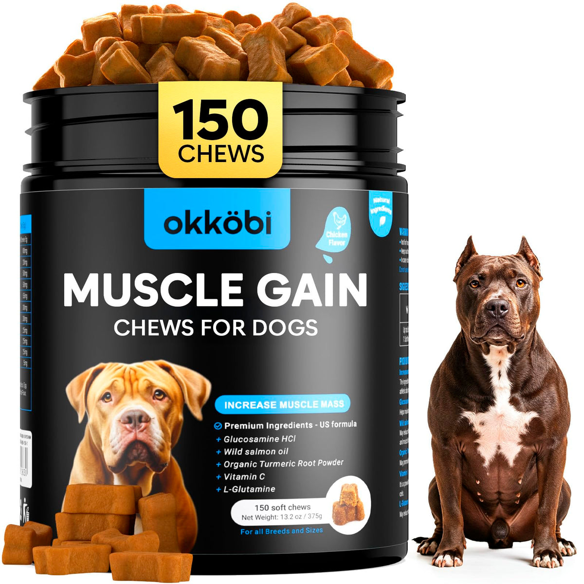 High Calorie Chicken Chews for Dogs 150ct C369