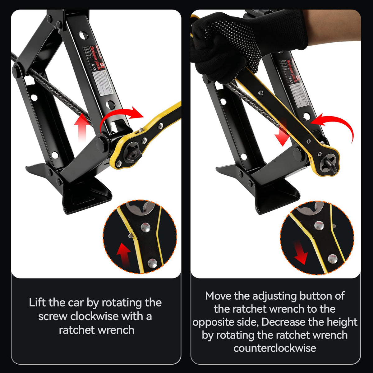 3 Ton Heavy Duty Scissor Jack with Lug Wrench Z471