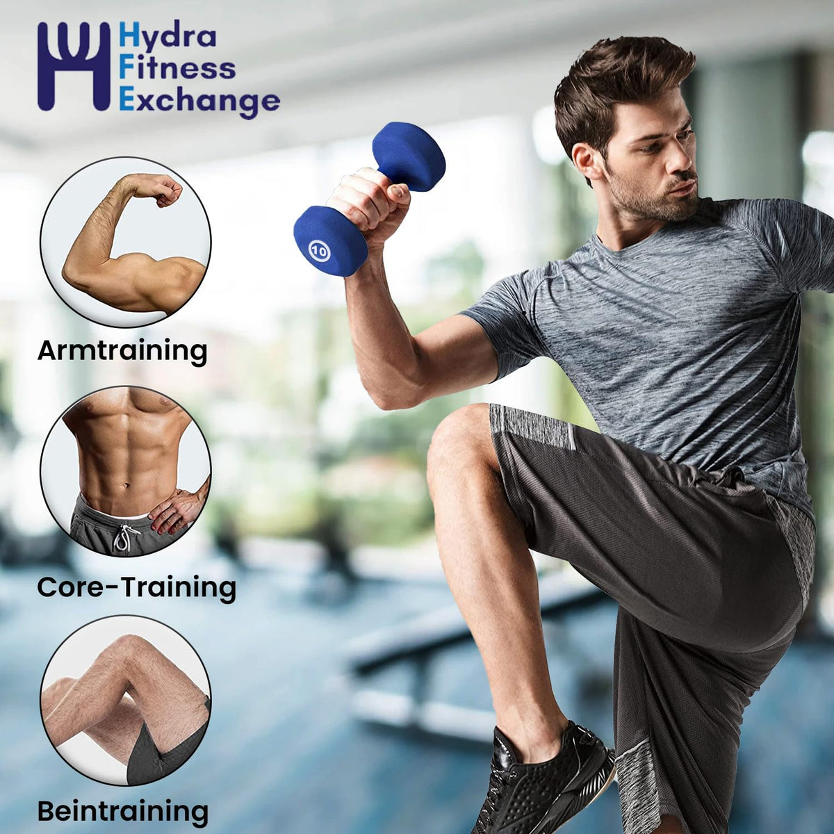 Neoprene Coated Dumbbell Set Blue W922025