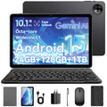 10.1 Inch Android 15 Tablet, 24GB RAM 128GB ROM, 1280 x 800 HD Display, 6000mAh Battery, 5MP+8MP Camera (Black) M914