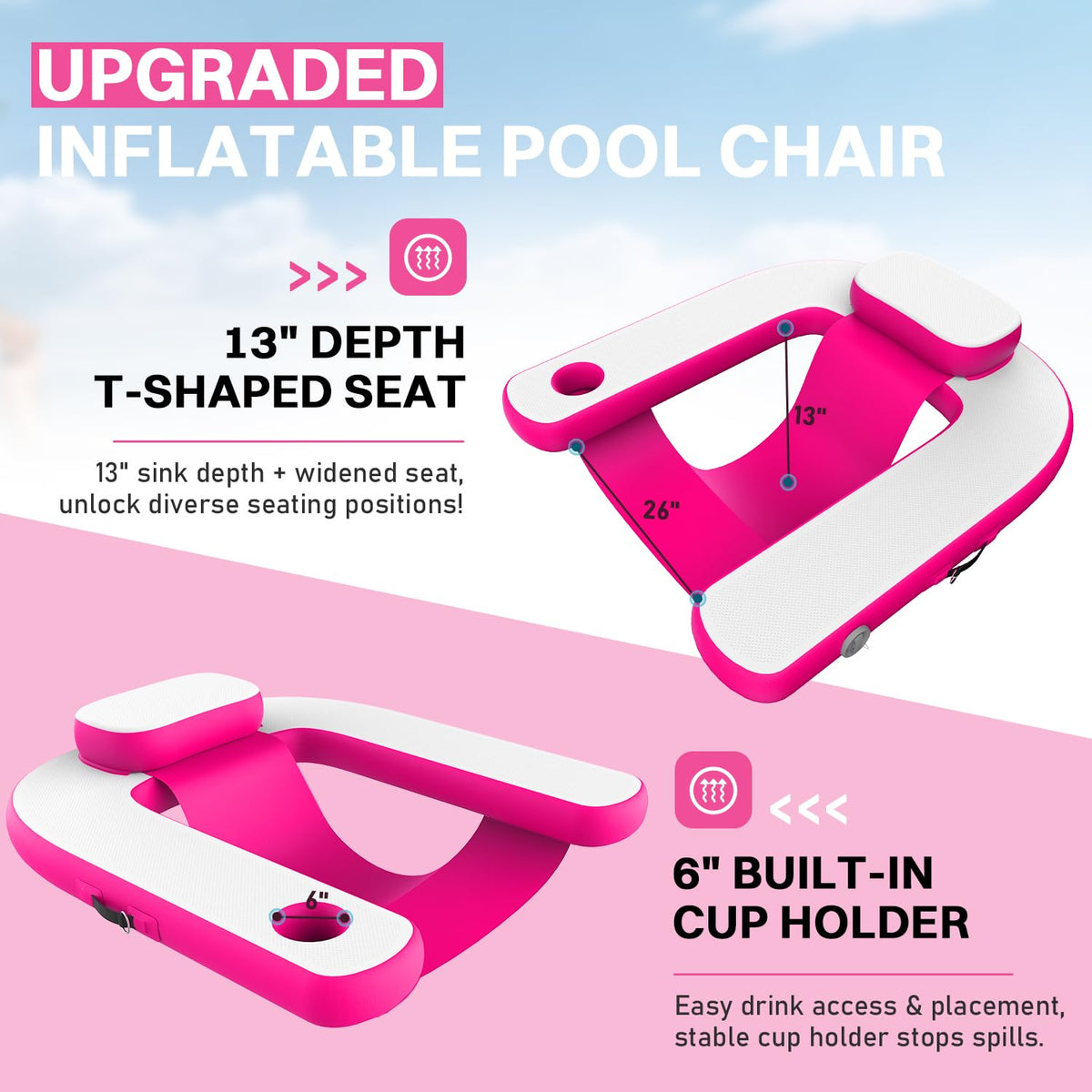 Pool Floats with Cup Holder & Headrest H373439