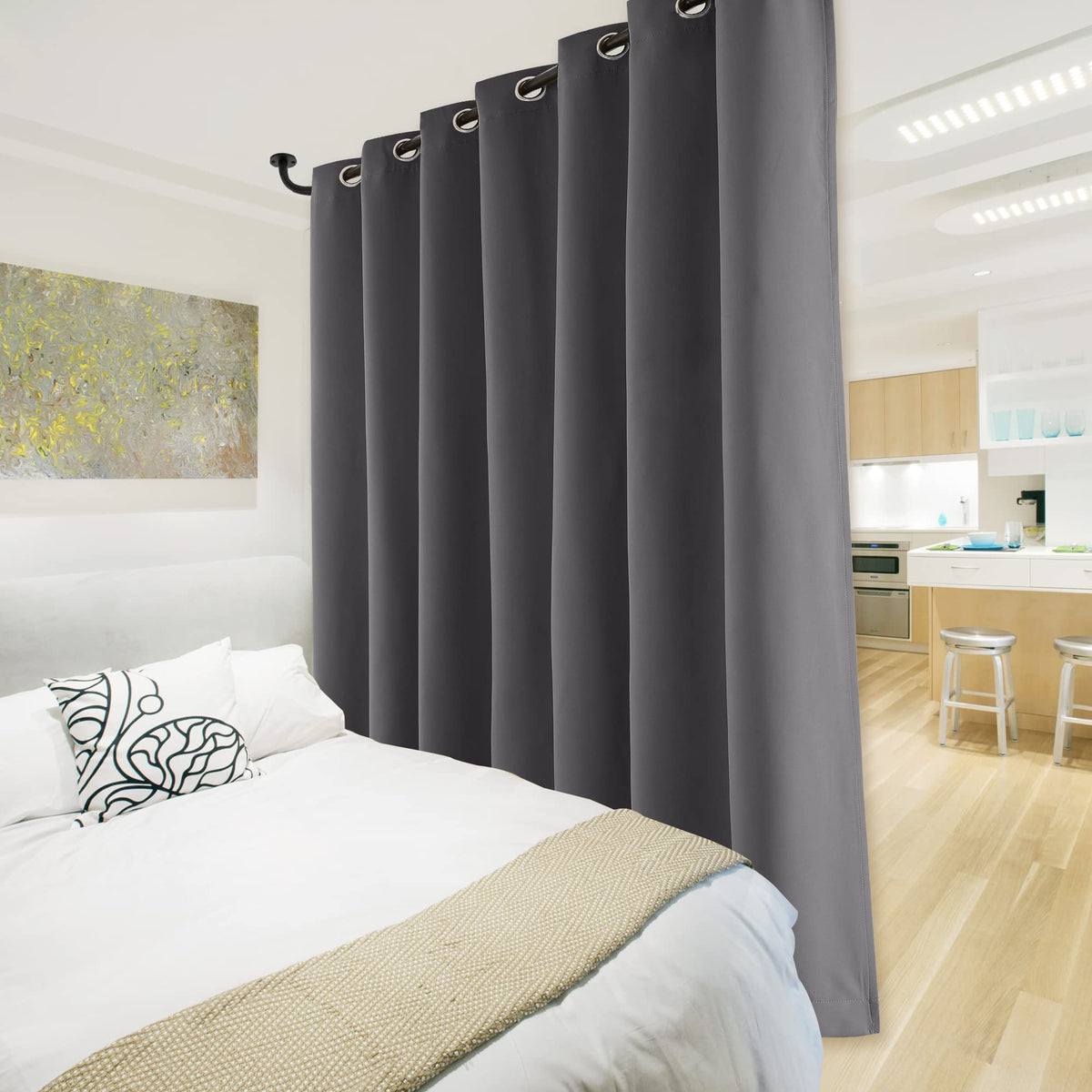 Gray 1 Panel 100 x 84 Inch Patio Door Curtain A66612